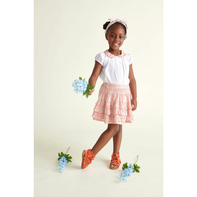 Girls Smocked Ruffle Skirt Miyuki