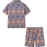 Boys Synthetic Viscose Matching Set | Geometric Smiley