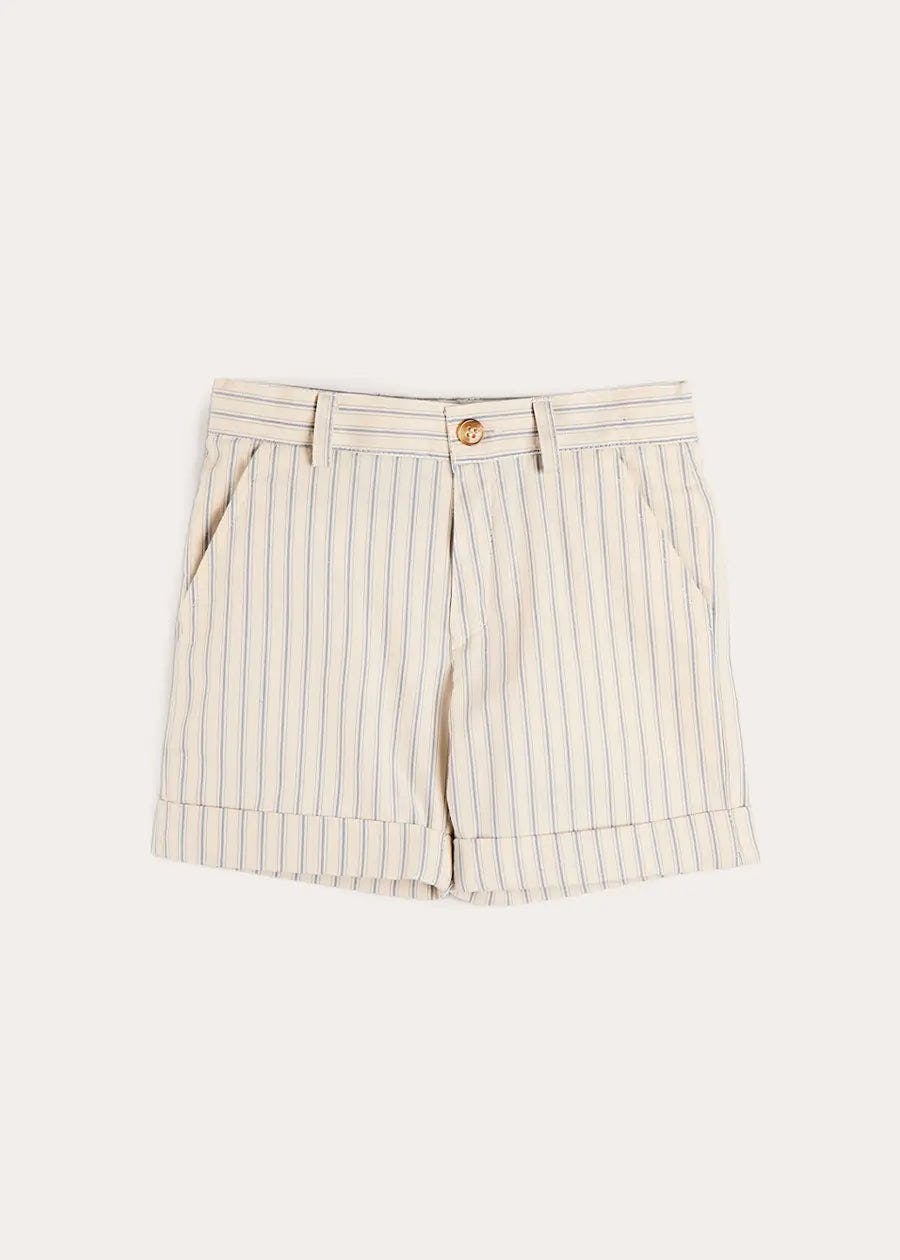 Percy Stripe Tailored Shorts in Blue (4- 10yrs)