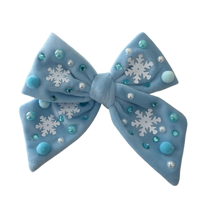 Blue Snowflake Camila Bow
