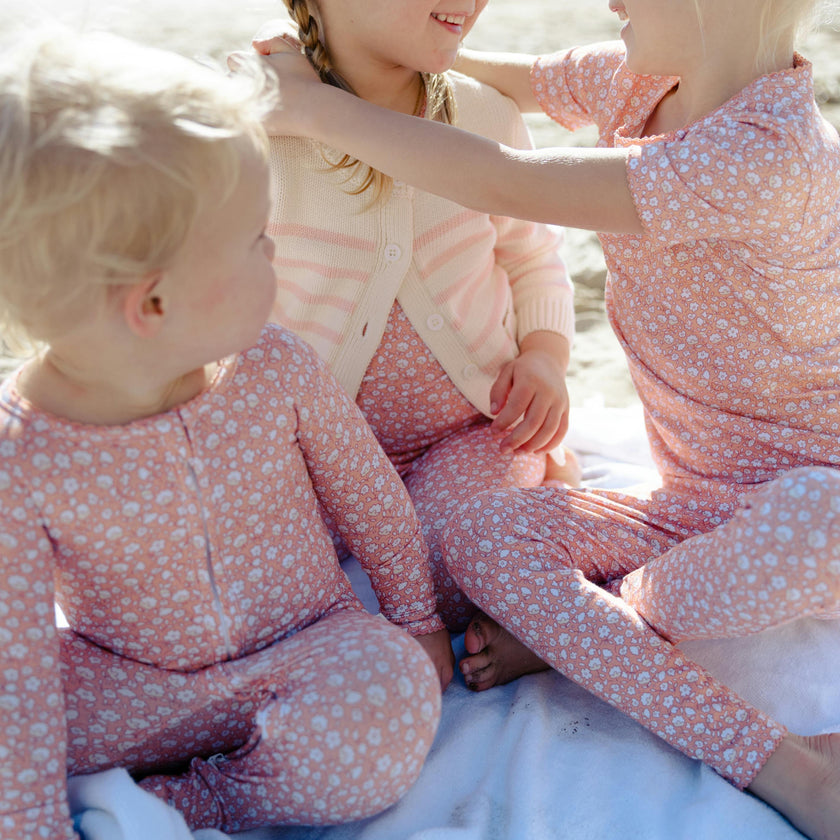 baby melone floral pima footie