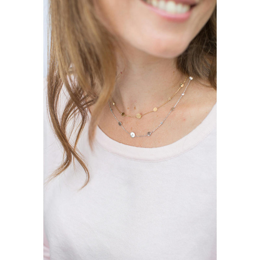 Personalized Initial Pastille Necklace, 14k Gold Plated
