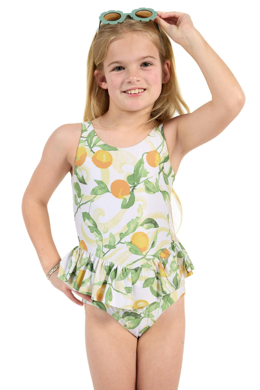 The Valencia - Girls Ruffle One Piece with Tutu Swimsuit UPF 50+