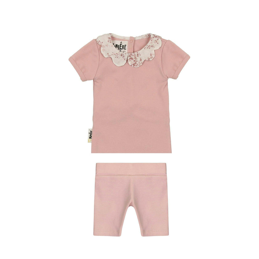 Scalloped Collar Two Piece Set