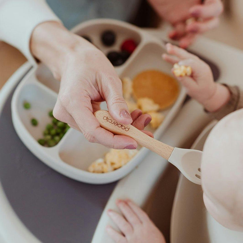 Silicone & Wooden Spoon & Spork Set