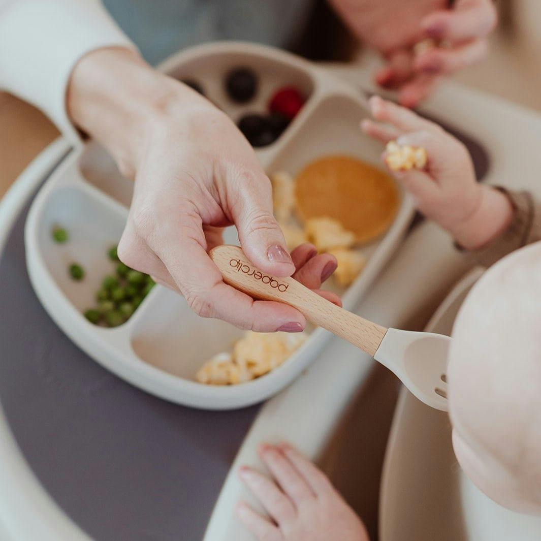 Silicone & Wooden Spoon & Spork Set