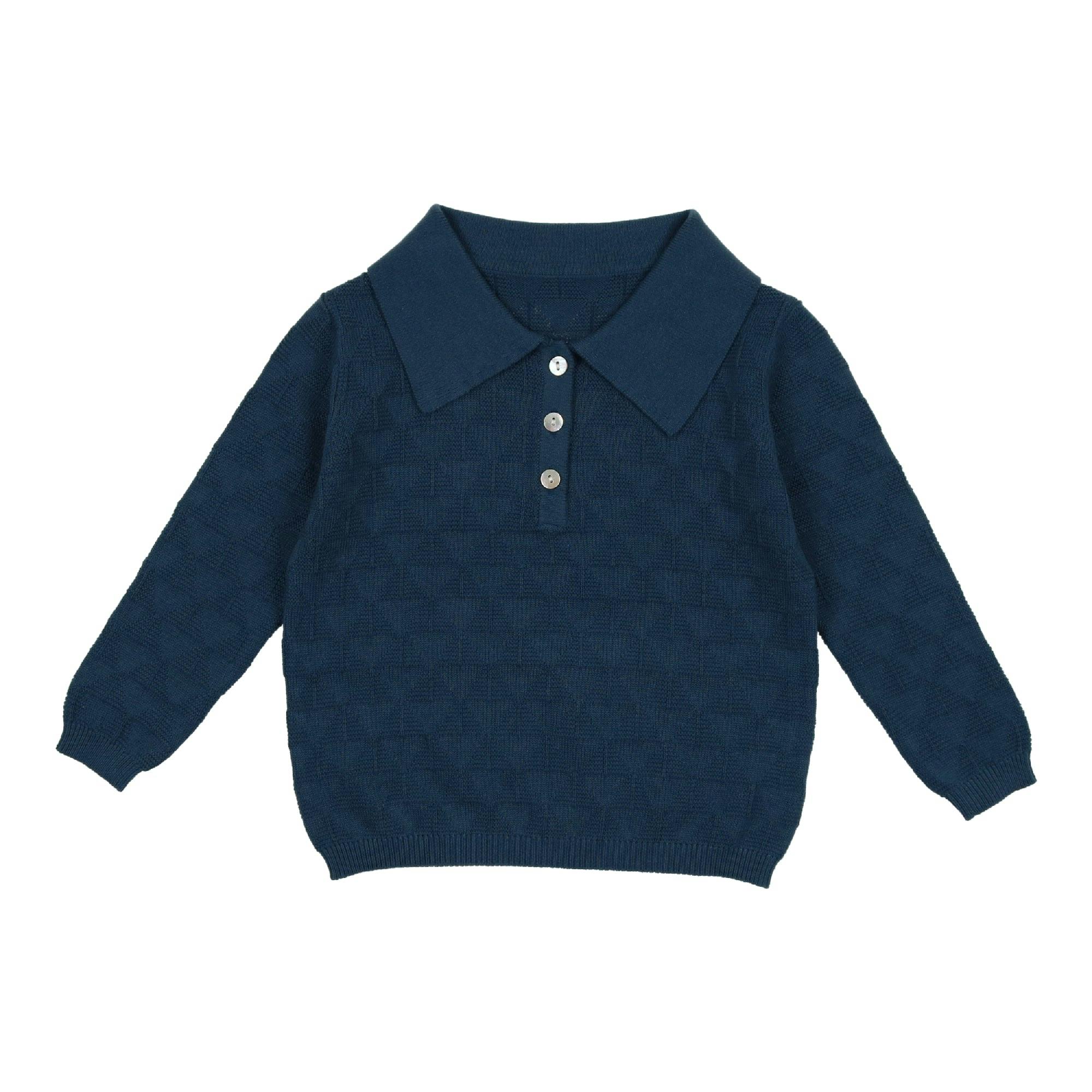 Textured Triangle Classic Collared Relaxed Fit Sweater