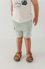 Boys Cargo Shorts in Dusty Sky Blue