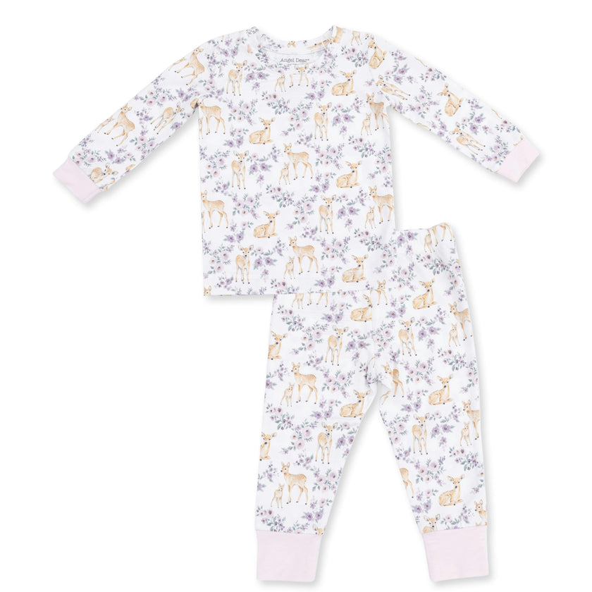 Floral Deer - Long Sleeve Loungewear Set