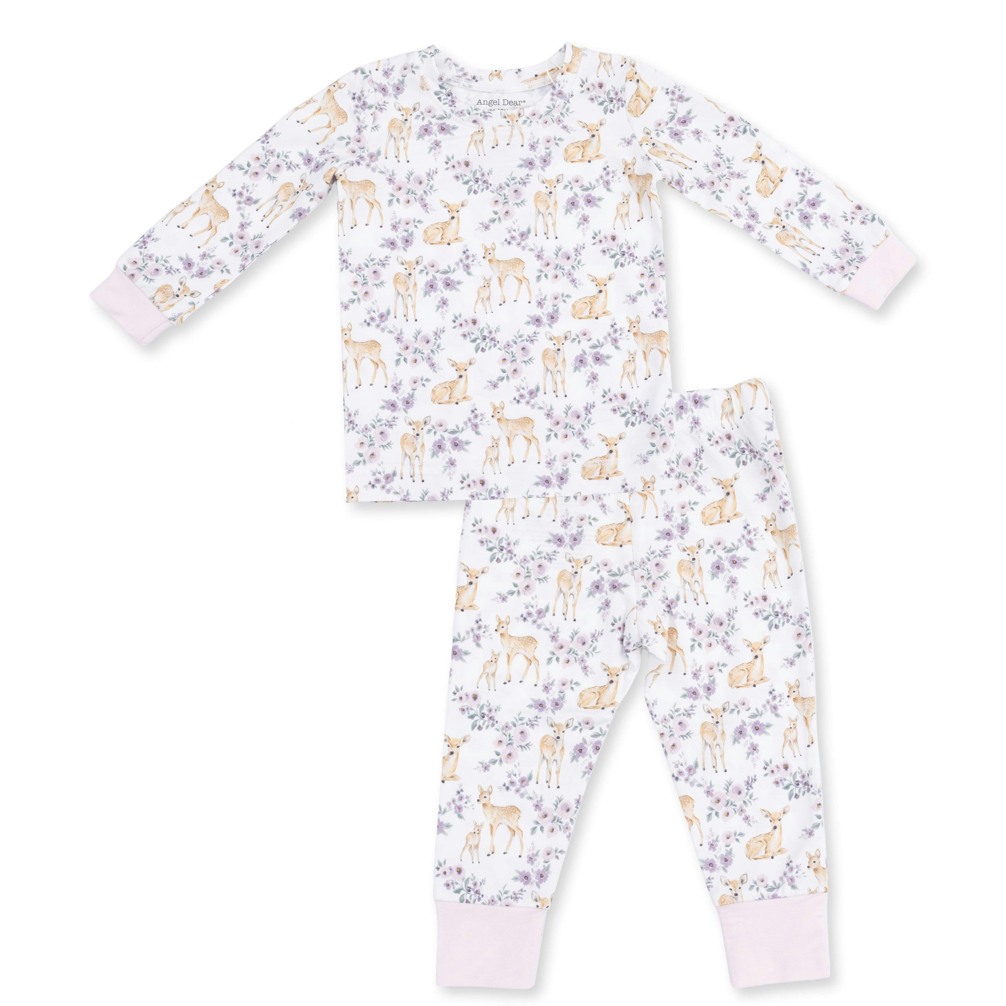 Floral Deer - Long Sleeve Loungewear Set