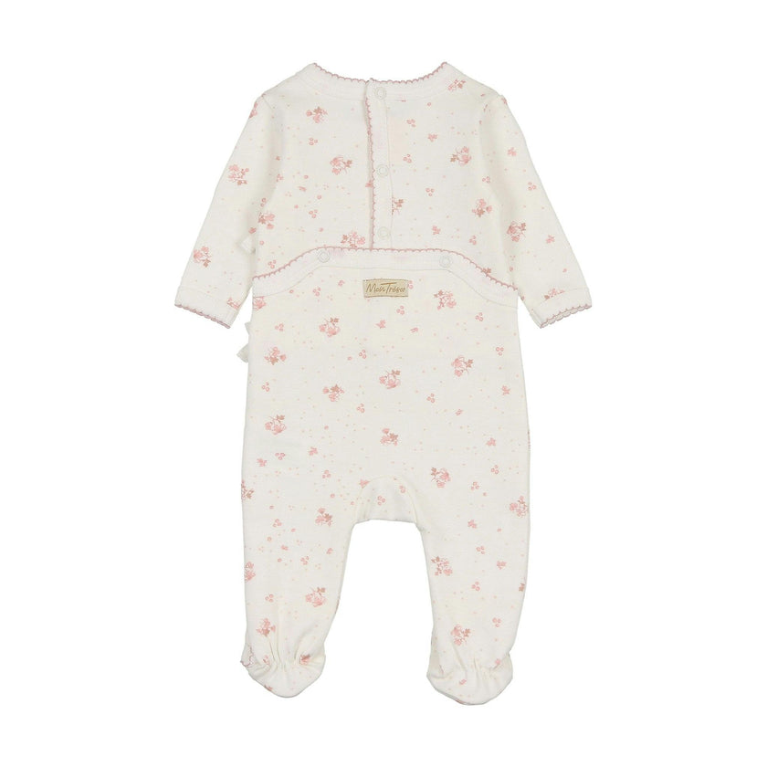 Scattered Blossoms Footie & Hat Set Barely Pink
