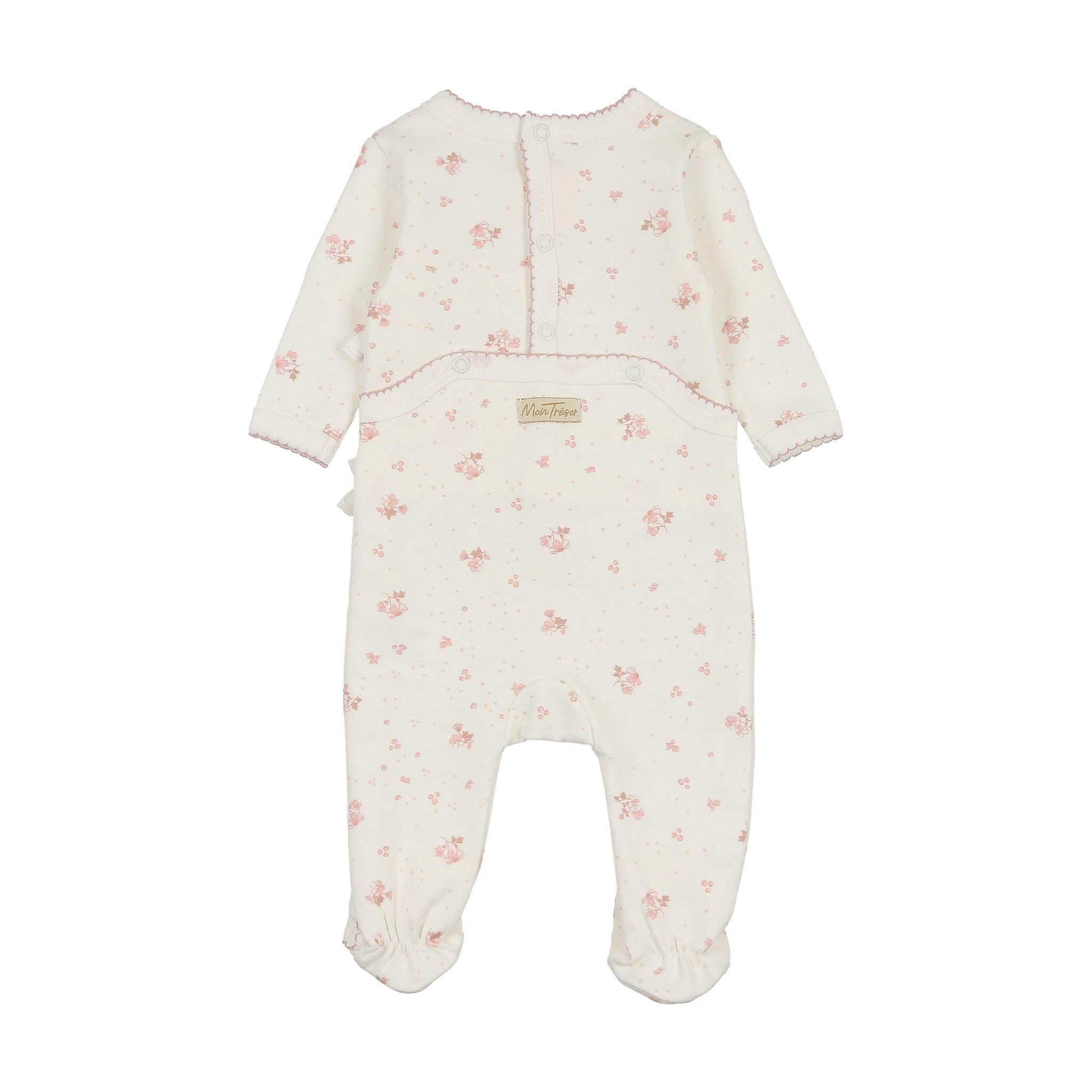 Scattered Blossoms Layette Set Barely Pink