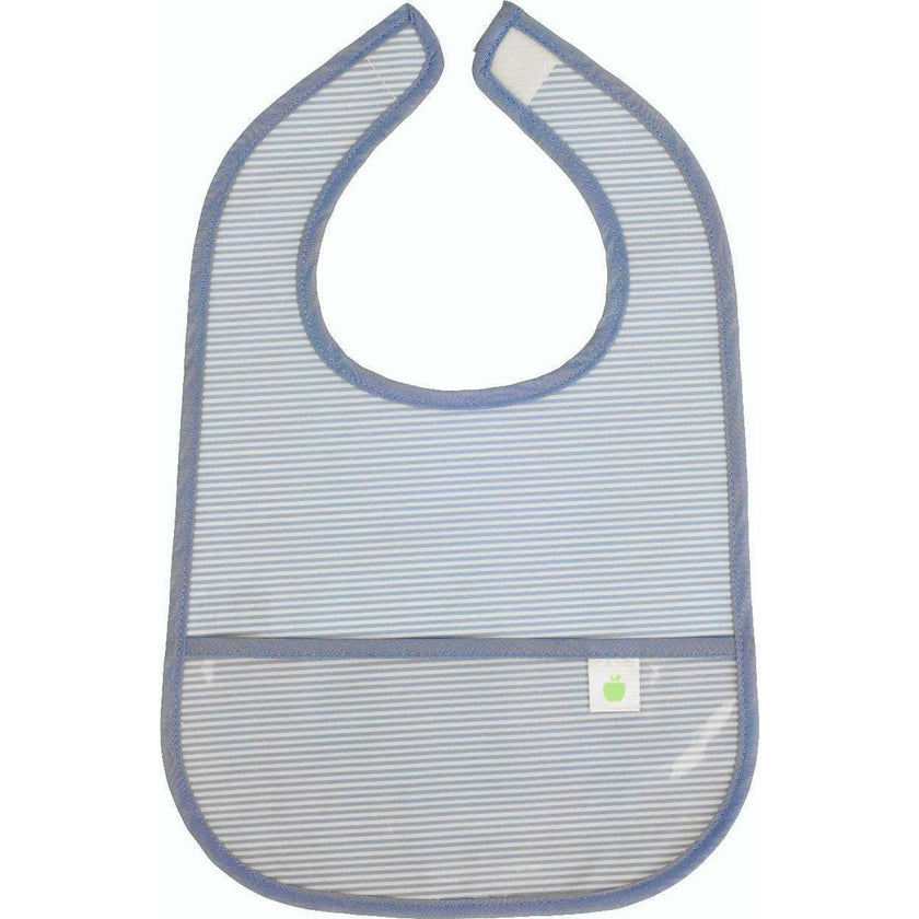 The Wipe It Bib in Navy Mini Stripe
