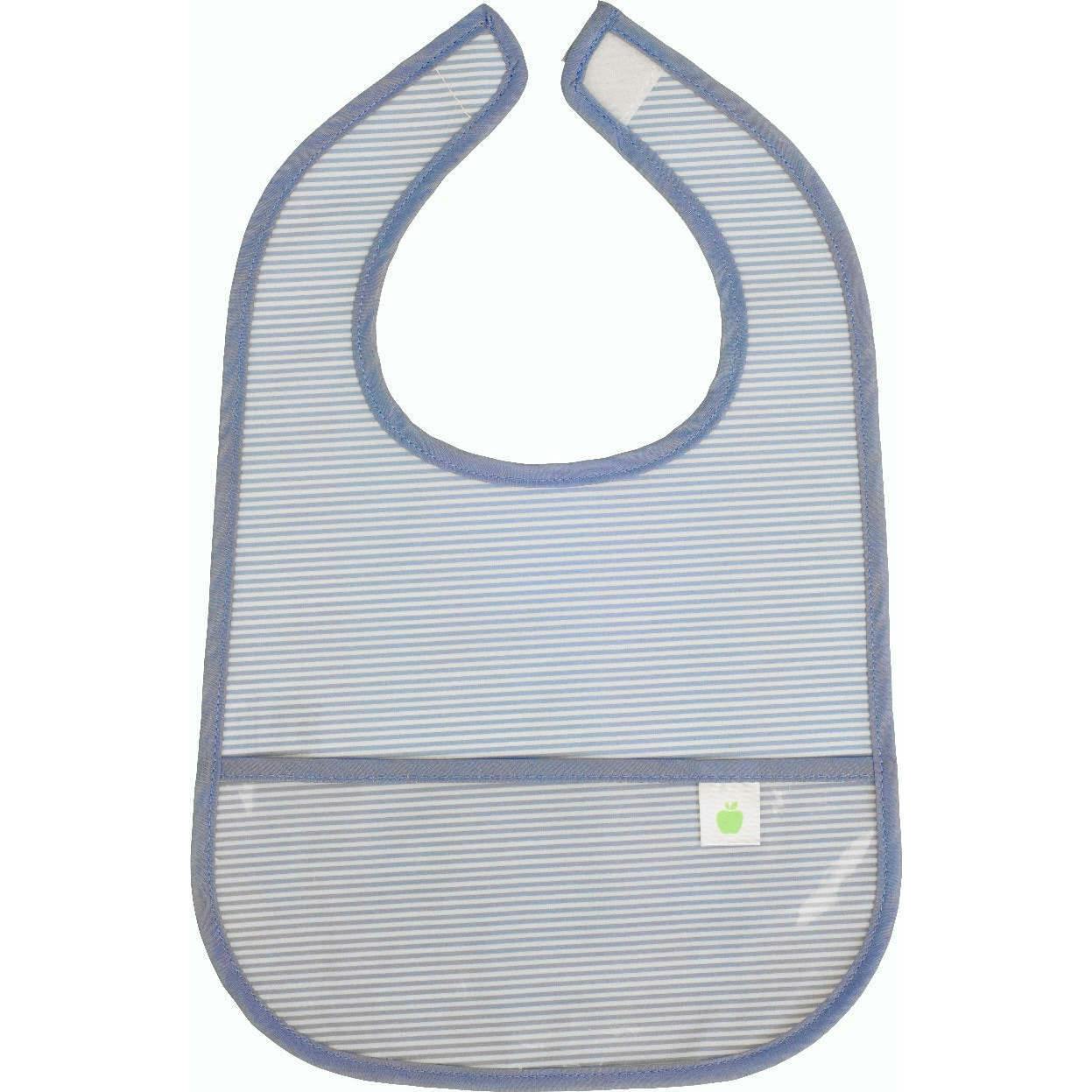 The Wipe It Bib in Navy Mini Stripe