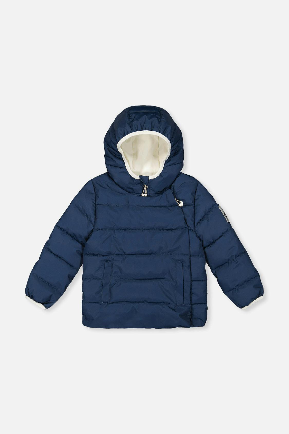 Winter Jacket Adapted For Car Seats Dark Blue