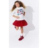 Scarlet Pleated Shimmer Skirt