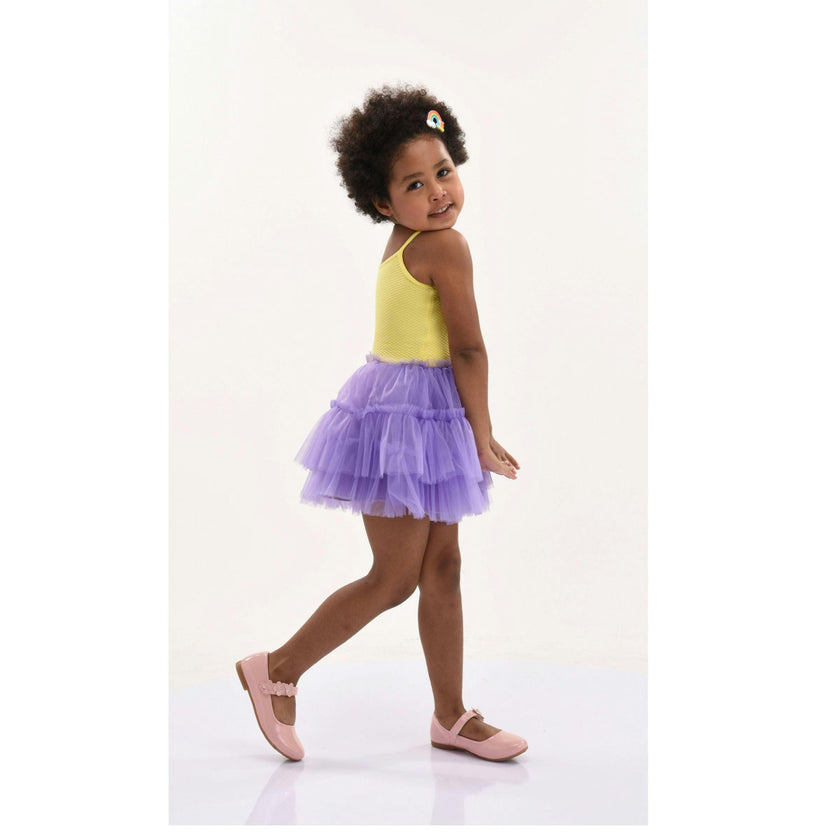 Purple Jenny Sequin Rainbow Tulle Dress