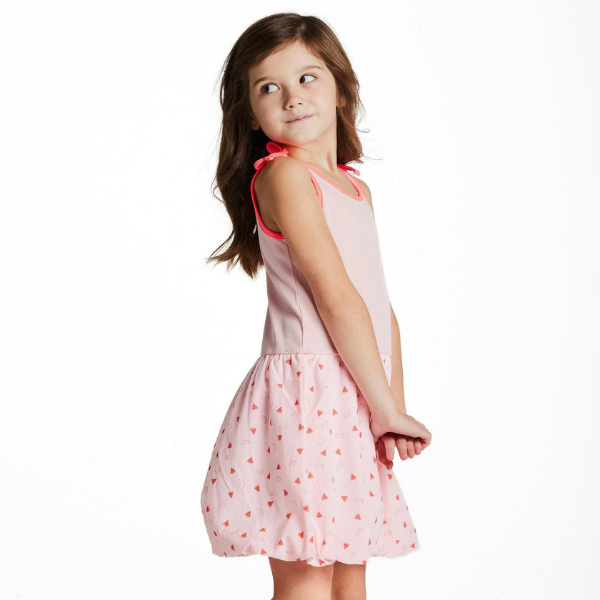 Girls Bubble Dress | Watermelon Rainbow Print