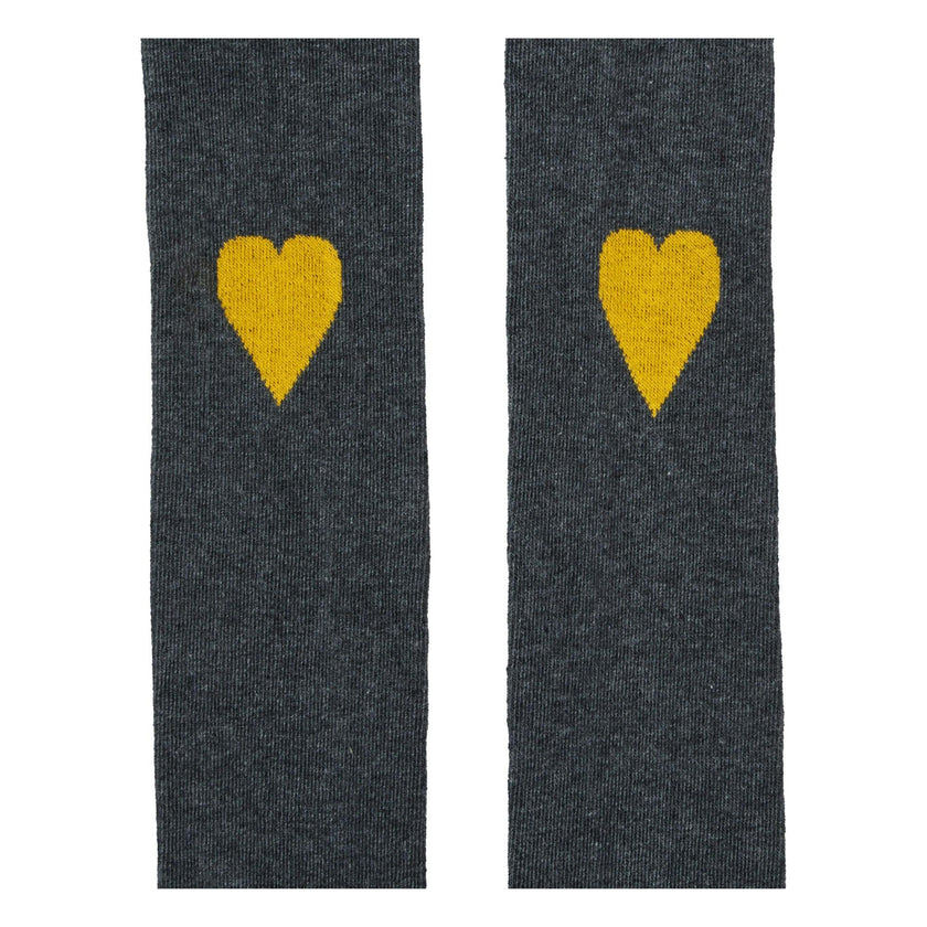 Cotton Blend Heart Leggings - Grey