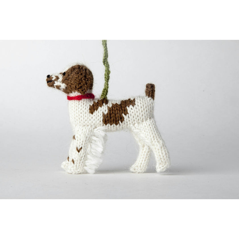 Brittany Spaniel Dog Hand Knit Christmas Ornament