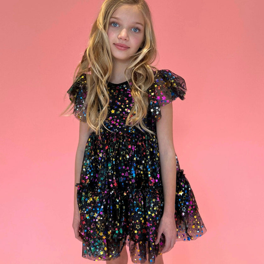 Shining Rainbow Star Tulle Dress