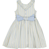 Capucine Pink Yellow Stripe Sleeveless Smocked Dress
