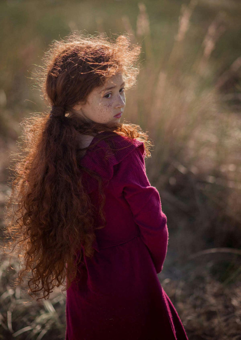 Ruffled V Dress | 100% cashmere