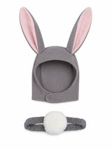 Gray Bunny Bonnet and Bunny Tail Set
