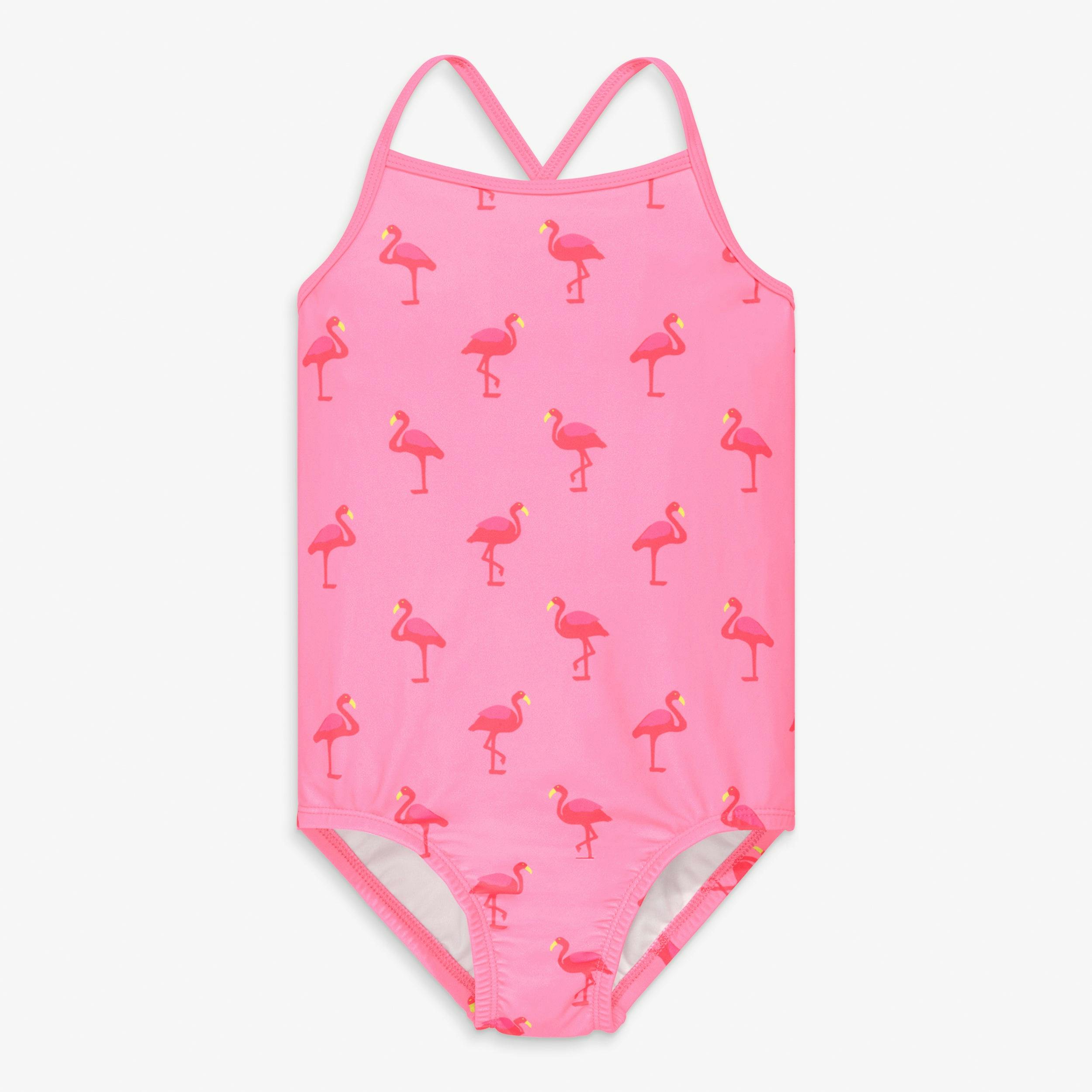 Kids swimsuit in flamingos