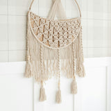 Charlie Farmhouse Macrame Storage Basket with Tassels