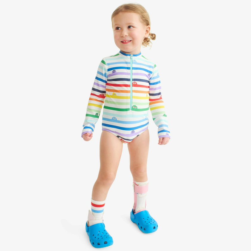 Kids Sesame Street one-piece rash guard