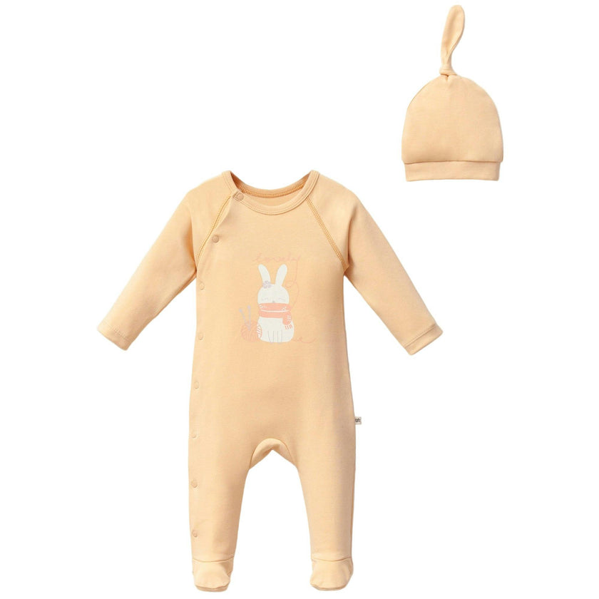 Tangerine Lovely Bunny One-Piece Set