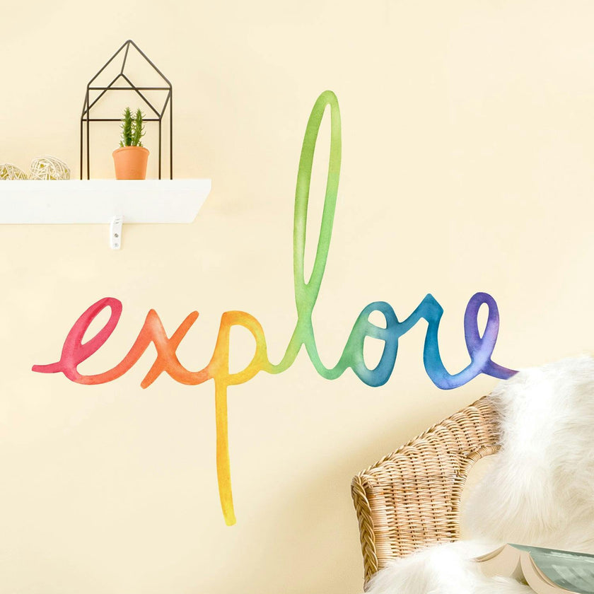 Watercolor Words • Explore • Peel-and-Stick Wall Decals