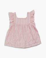Clelia Top Pink Vichy Plumetis