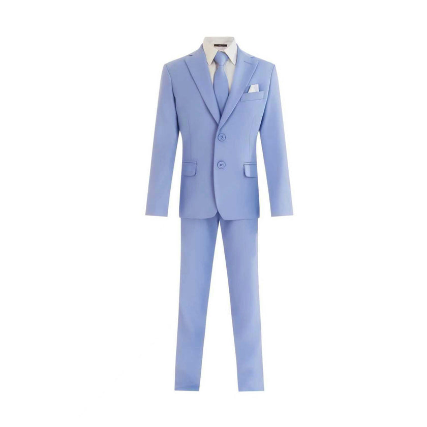 Light Blue Four-Piece Tailored Suit Set