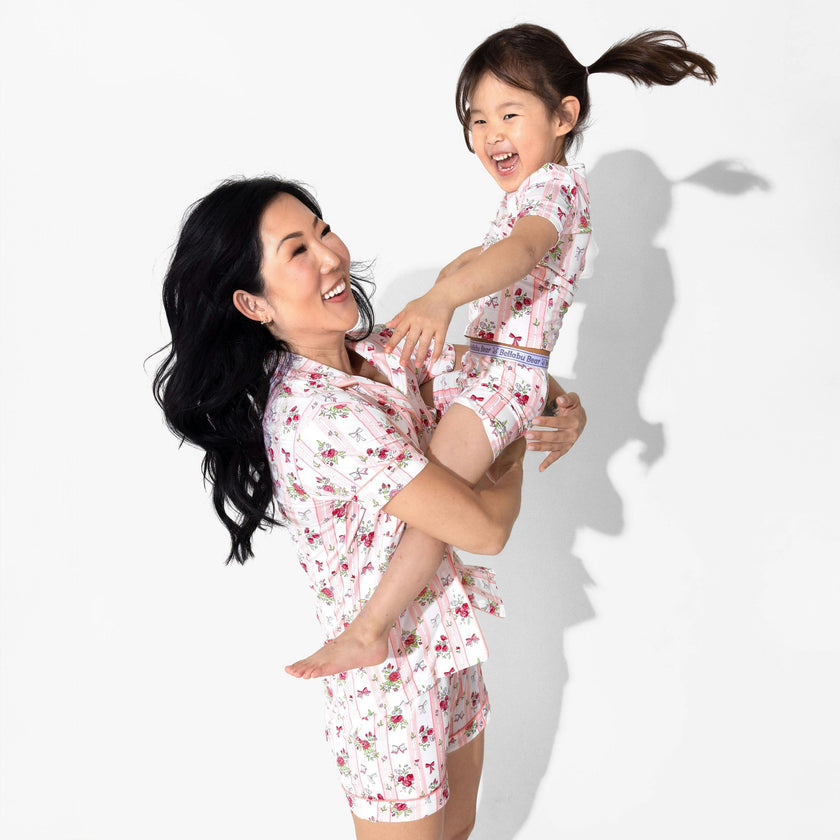 Floral Stripes Bamboo Kids Pajama Short Set