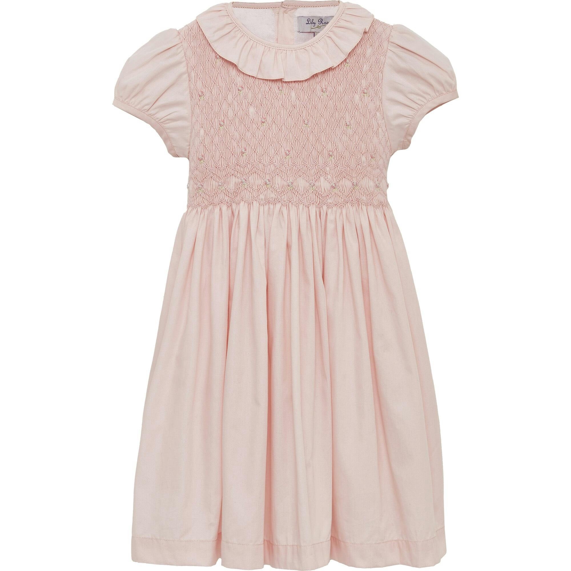 Willow Rose Hand Smocked Dress in Pink