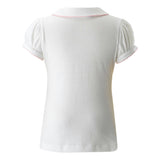 Picot Trim Peter Pan Collar Polo Shirt