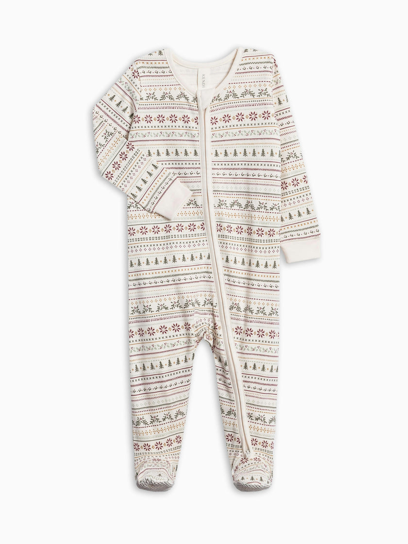 Peyton Zipper Sleeper - Ivy Fairisle