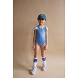 The West Village High Neck One-Piece Swuimsuit, Blue Deep