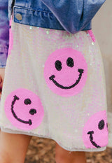 Pinkie Happy Emoji Short Puff Sleeve Dress