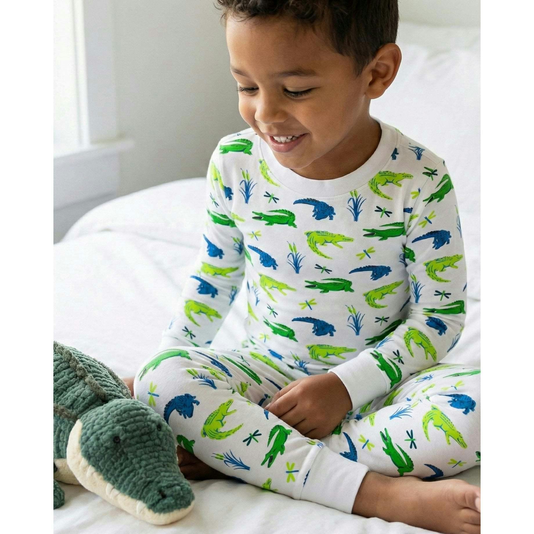 The Organic Long Sleeve Pajama Set [Later Gator]