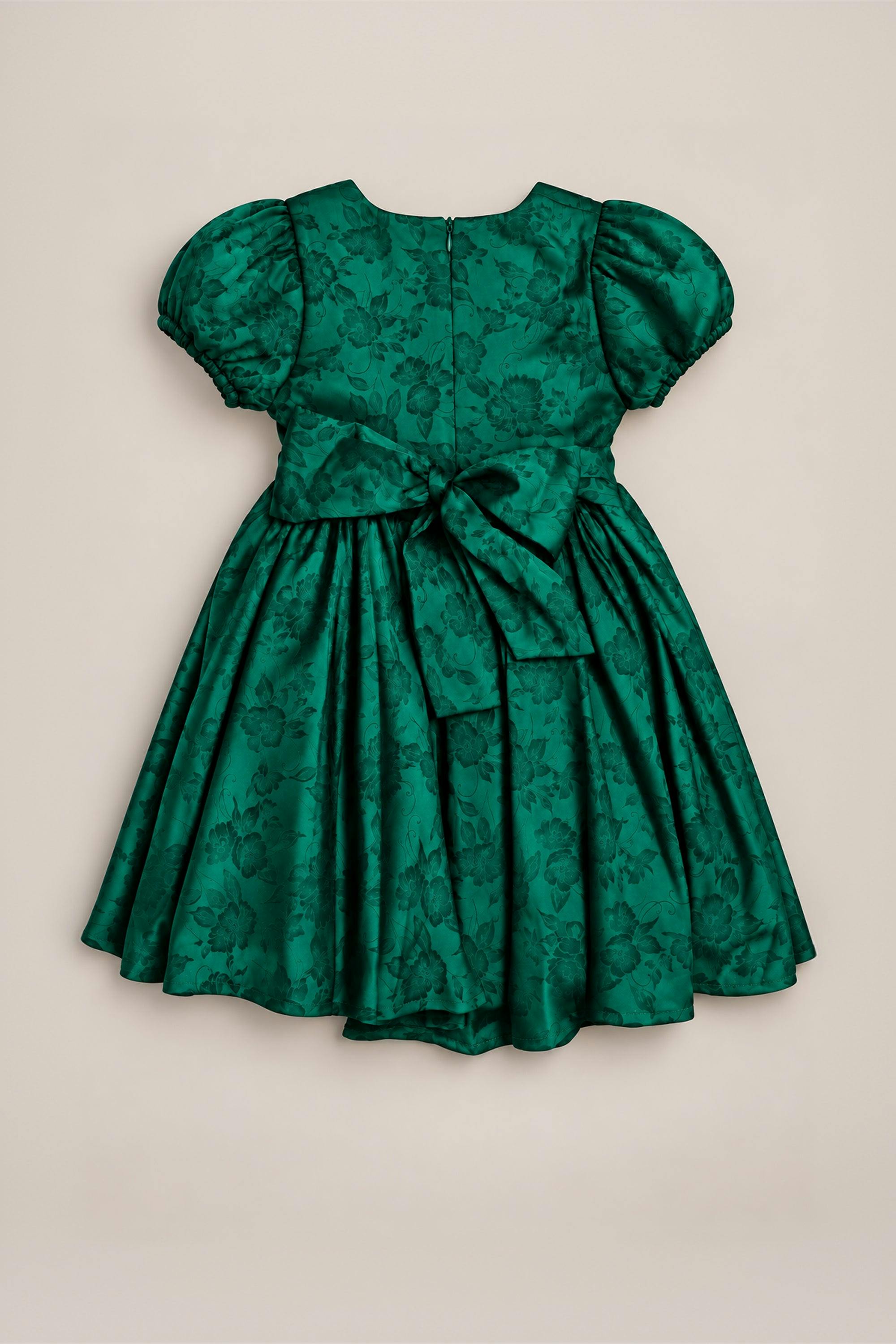 Mini Cupcake Dress in Emerald Satin