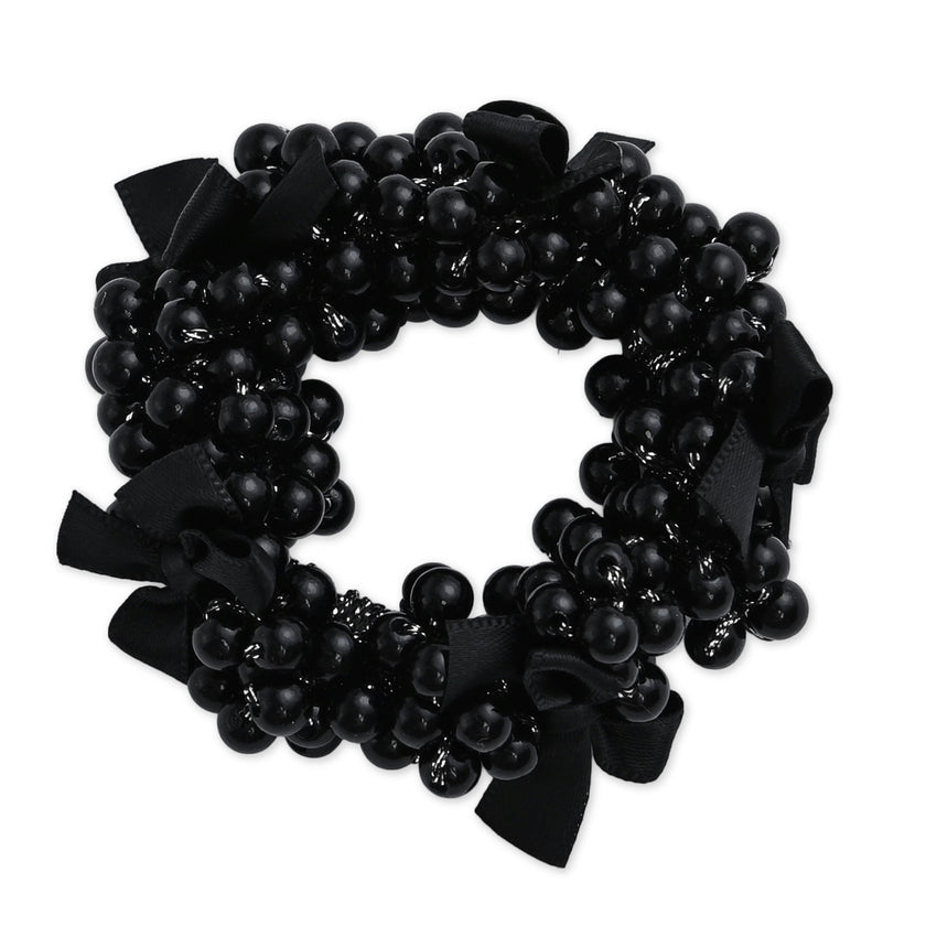 Beaded Bow Scrunchie Set