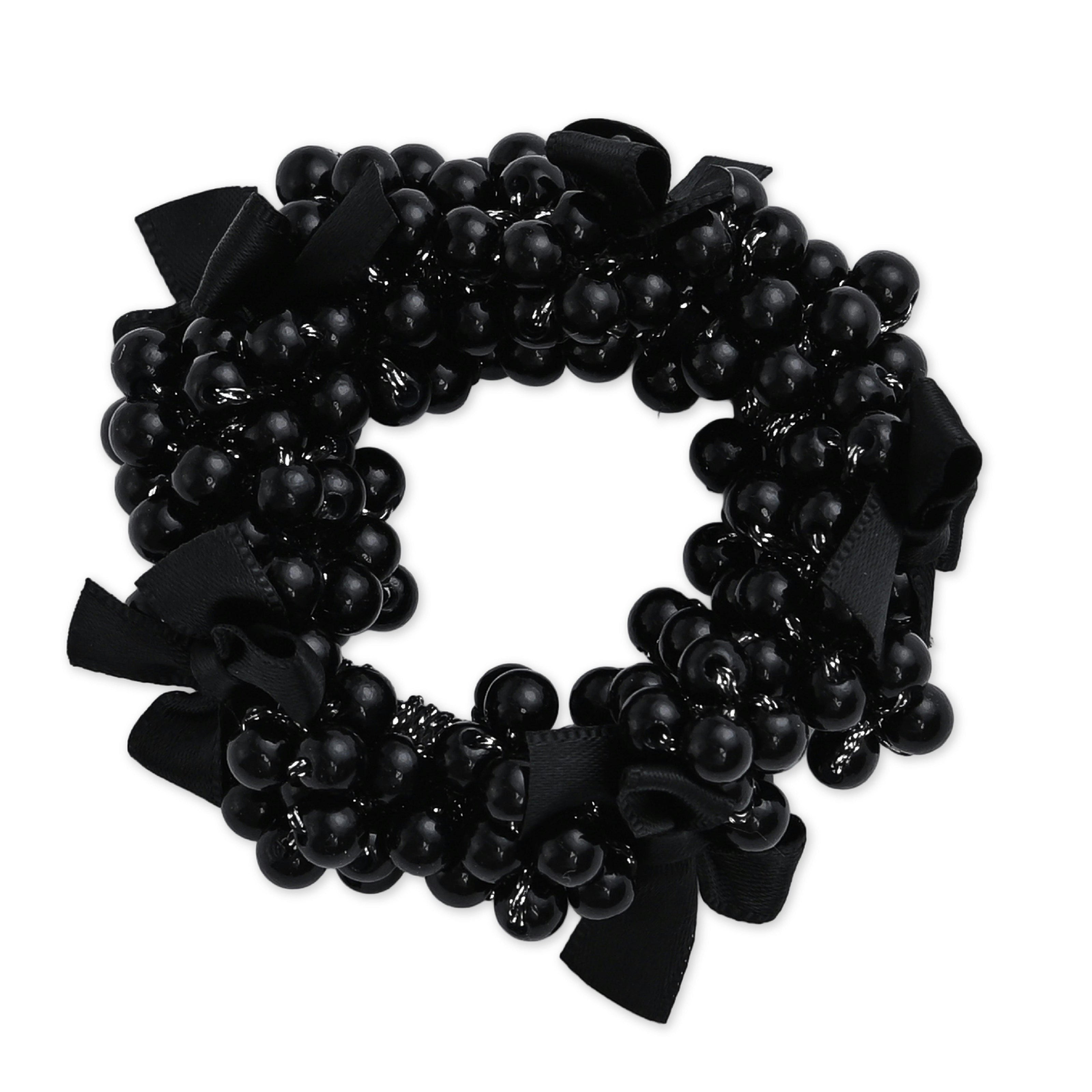 Beaded Bow Scrunchie Set