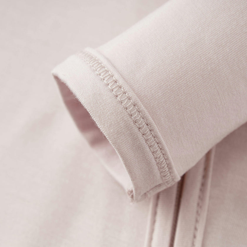Sepia Rose Luxe Solid Zipper Footed Romper