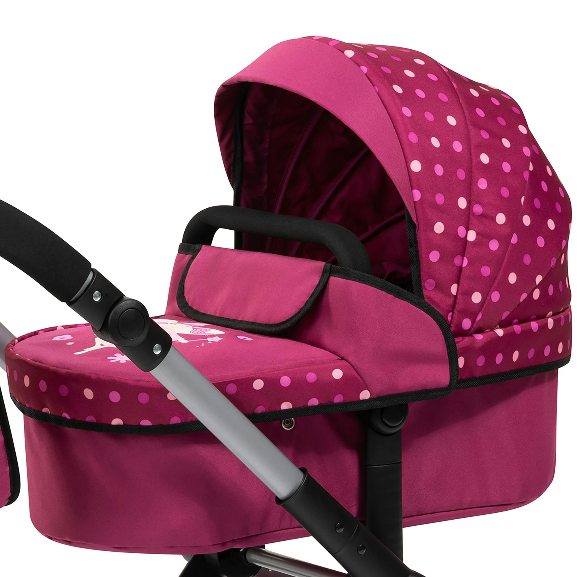 Bayer Design Dolls: Pram Xeo - Bordeaux, White, Fairy