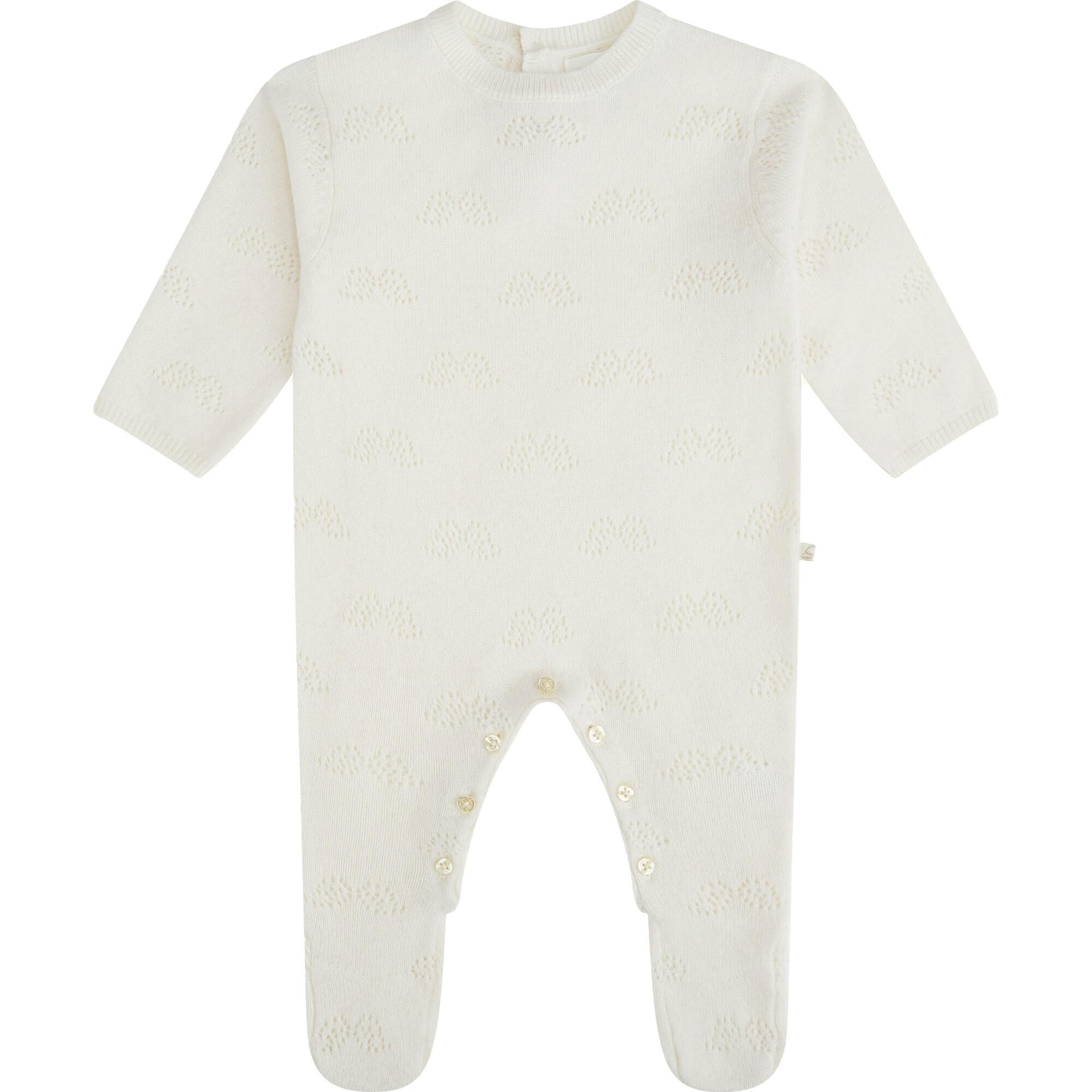 Angel Wing Cashmere Pointelle Sleepsuit