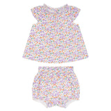 baby girls orchid floral flutter sleeve bloomer set