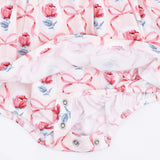 Leslie Rose - Long Sleeve Peter Pan Ruffle Collar Bubble with Skirt
